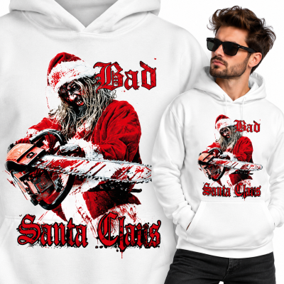 BLUZA Z KAPTUREM ŚWIĄTECZNA BAD SANTA CLAUS